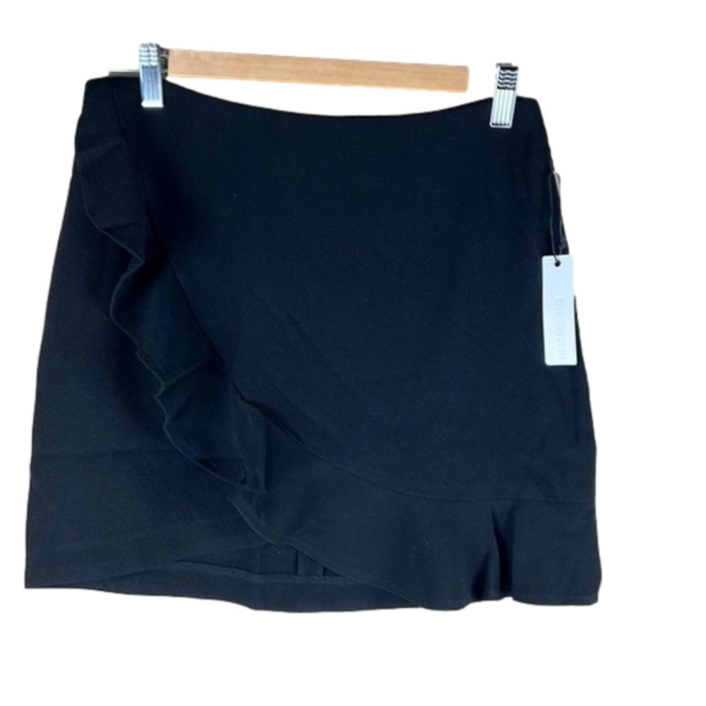 NWT Olivaceous Black Mini Skirt with Ruffle